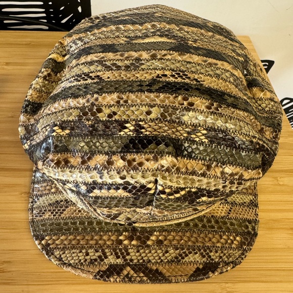 Prada original authentic unisex Hat Cap vintage Python Leather - Picture 3 of 10